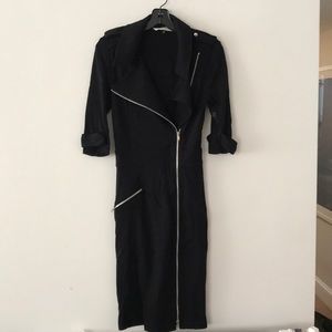 DVF Black moto wrap dress